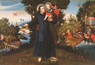 St. John of God with the Christ Child, St. Christopher, St. Augustine and the Flight into Egypt by Pedro Nolasco y Lara